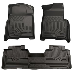 Ford F-150 Floor Liners - Front + Rear - Husky Liners - WeatherBeater Combo - Black - `09-`12 Ford F-150 Floor Liners - Front + Rear - Husky Liners - WeatherBeater Combo - Black - `09-`12